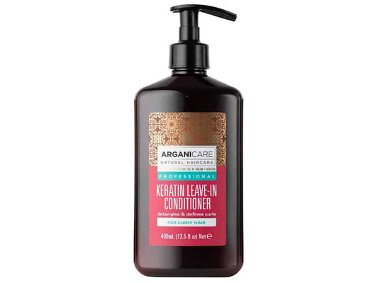 Arganicare Keratin oil leave – in conditioner - Nenuplaunamas plaukų kondicionierius su keratinu garbanotiems plaukams