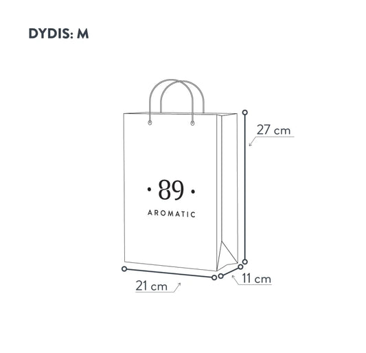 Aromatic89 popierinis dovanų maišelis M (21×11×27 cm)