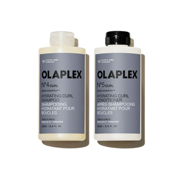 OLAPLEX Nº.4CURL + Nº.5CURL Bond Shaper™ – drėkinamasis šampūno ir kondicionieriaus rinkinys garbanotiems plaukams, 2 × 250 ml