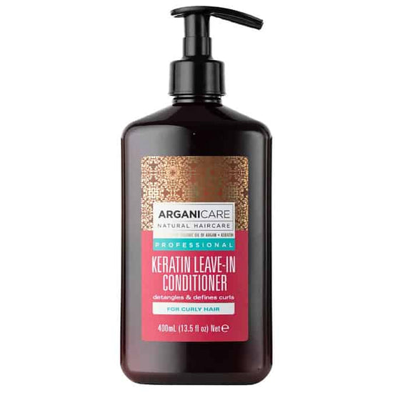 Arganicare Keratin oil leave – in conditioner - Nenuplaunamas plaukų kondicionierius su keratinu garbanotiems plaukams