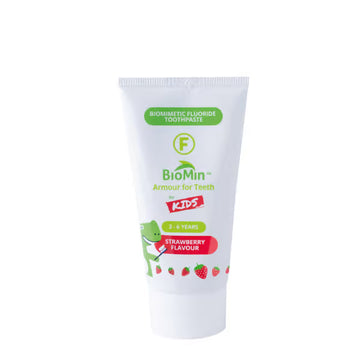 BioMin F vaikiška dantų pasta 3–6 m., braškių skonio, 37,5 ml