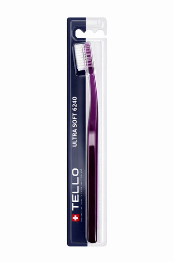 TELLO ULTRA SOFT 6240, itin minkštas dantų šepetėlis violetinės spalvos