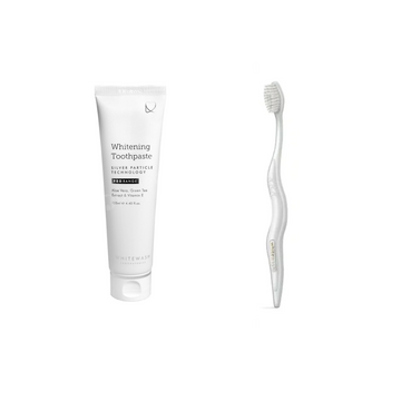 WhiteWash balinanti dantų pasta 125 ml + NANO antibakterinis dantų šepetėlis – rinkinys