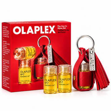 OLAPLEX The Key to Shine – plaukų aliejukų rinkinys su raktų pakabuku