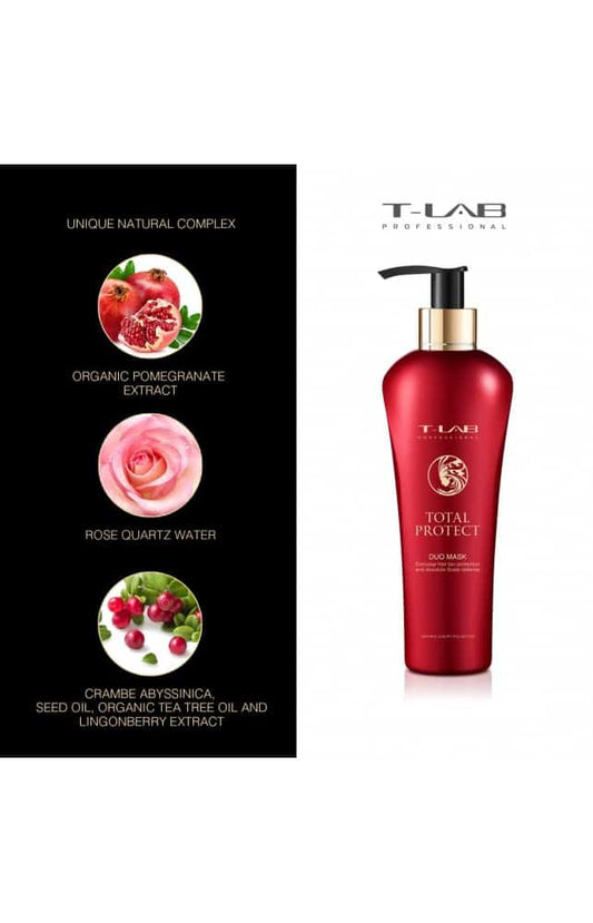T-LAB Dažytų ar chemiškai apdorotų plaukų kaukė /Professional Total Protect Duo Mask 300ml