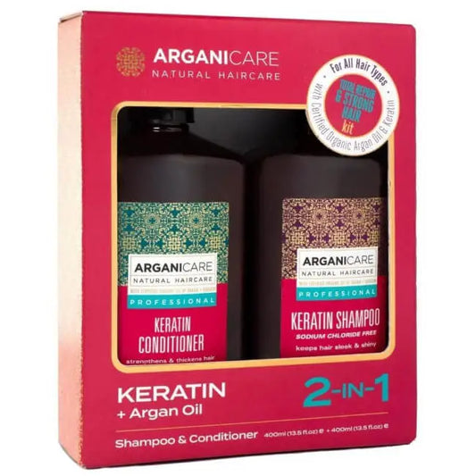 Arganicare Keratin plaukų priežiūros rinkinys