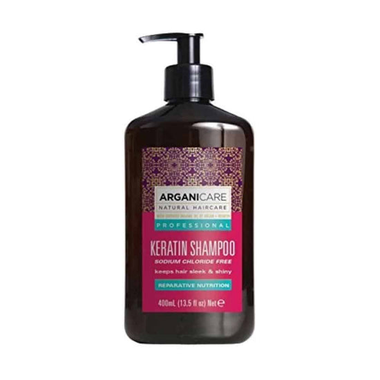 Arganicare Keratin shampoo - Profesionalios priežiūros šampūnas su keratinu