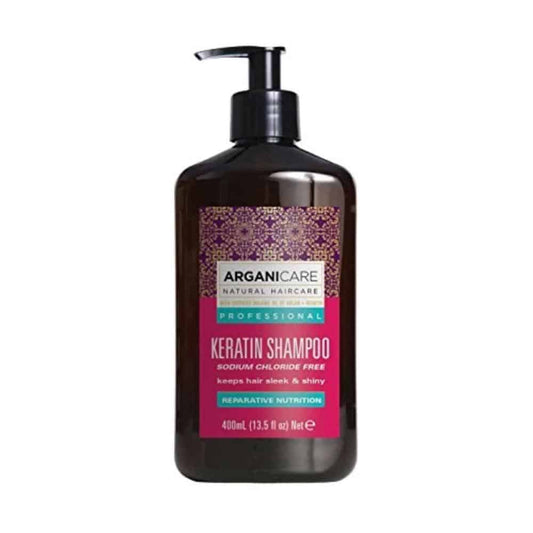 Arganicare Keratin shampoo - Profesionalios priežiūros šampūnas su keratinu