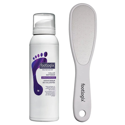 Footlogix rinkinys – Nuospaudų minkštiklis 100ml + pedikiūro dildė