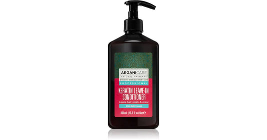 Arganicare Keratin oil leave –in conditioner- Nenuplaunamas plaukų kondicionierius su keratinu sausiems ir pažeistiems plaukams 400 ml