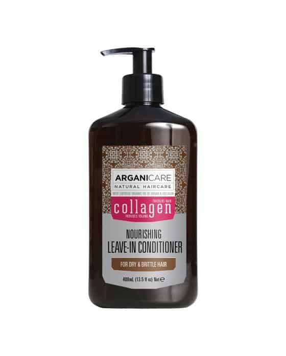 Arganicare nourishing leave-in conditioner-Maitinantis nenuplaunamas kondicionierius sausiems, trapiems plaukams su kolagenu