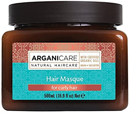 Arganicare Hair masque for curly hair-atstatanti plaukų kaukė garbanotiems plaukams su argano aliejumi ir šilko baltymais