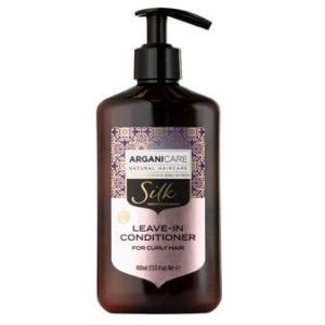 Arganicare Silk Leave in Conditioner- Nenuplaunamas plaukų kondicionierius su šilko proteinas ir argano aliejumi garbanotiems plaukams